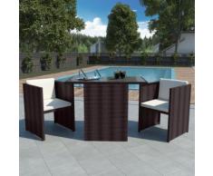 vidaXL Gartenmöbel-Set 7-tlg. Poly Rattan Braun