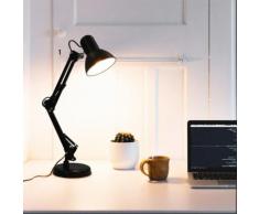 vidaXL Schreibtischlampe mit verstellbarem Arm Schwarz E27
