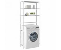 vidaXL 3-stufiges Waschmaschinen-Regal Silbern 69×28×169 cm