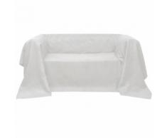 vidaXL Micro-Suede Sofaüberwurf Tagesdecke Creme 210 x 280 cm