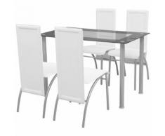 vidaXL Fünfteilige Essgruppe Weiß