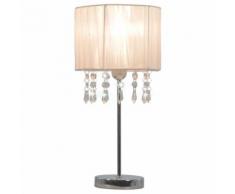 vidaXL Schreibtischlampe Weiß Rund E27