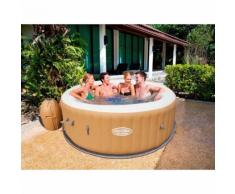 Beliani Whirlpool braun Outdoor aufblasbar PALM SPRINGS