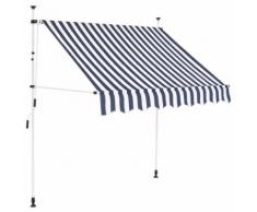 vidaXL Einziehbare Markise Handbetrieben 150 cm Blau/Weiß Gestreift