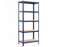 vidaXL Lagerregal Blau 80 x 40 x 180 cm Stahl und MDF