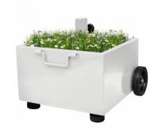 vidaXL Bepflanzbarer Sonnenschirmständer Blumentopf Weiß