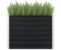 vidaXL Hochbeet Anthrazit 100 x 100 x 77 cm Verzinkter Stahl