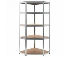 vidaXL Lagerregal Silbern 75 x 75 x 180 cm Stahl und MDF