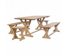 vidaXL Essgruppe 5-tlg. Teak Massiv