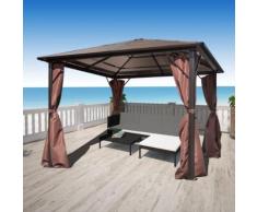 vidaXL Pavillon mit Vorhängen Braun Aluminium 300 x 300 cm