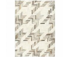 vidaXL Teppich Echtes Kuhfell Patchwork 120×170cm Grau/Weiß