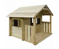 vidaXL Spielhaus mit 3 Fenstern 204 x 204 x 184 cm Holz