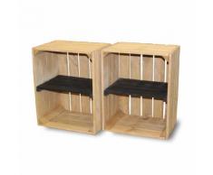 stylingathome Obstkisten alt mit schwarzem Regalbrett 2er Set