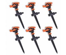vidaXL Impuls-Rasensprenger Sprenger Sprinkler Impulsregner 6er