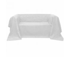 vidaXL Micro-Suede Sofaüberwurf Tagesdecke Creme 140 x 210 cm