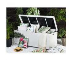 Beliani Auflagenbox Rattan weiss 158 x 63 cm MODENA