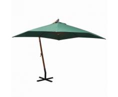 vidaXL Sonnenschirm Ampelschirm 300 x 300 cm Holzmast Grün