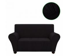 vidaXL Sofahusse Sofabezug Stretchhusse Schwarz Polyester-Jersey
