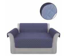 vidaXL Sofaschoner Sofaüberwurf Sofaläufer blau und hellblau Mikrofaser