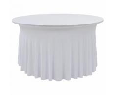 vidaXL 2 Stück Stretch Tischdecken mit Rand Weiß 180x74 cm