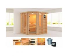 KARIBU Massivholzsauna »Cortona«, 218/198/212 cm, 9-KW-Ofen mit ext. Steuerung