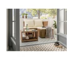 DESTINY Gartenmöbelset »Loft«, 3-tlg., Bank, Hocker, Tisch 56x56 cm, Polyrattan