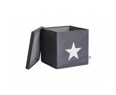STORE IT! Ordnungsbox mit Deckel (MDF), grau mit weißem Stern