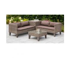 MERXX Loungeset »Bologna«, 11-tlg., Eckbank, Tisch, Polyrattan, inkl. Auflagen