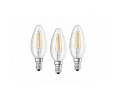 Osram 3er Set LED CLASSIC B, LED Lampen »BASE RF CLAS B 40 4 W/827 E14 FIL«