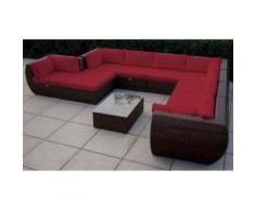 BAIDANI Loungeset »Extreme«, 1 XXL Sofa, 1 Hocker, Tisch, Polyrattan