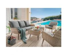 DESTINY Loungeset »Cortez«, 14-tlg., 3er-Sofa, 2 Sessel, Tisch, Polyrattan, beige