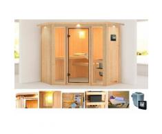 KARIBU Systemsauna »Flora 1«, 196/196/198 cm, 9-KW-Bio-Ofen mit ext. Steuerung