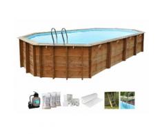 GRE Set: Ovalpool , 7-tlg., BxLxH: 423x823x142 cm, Lattenoptik