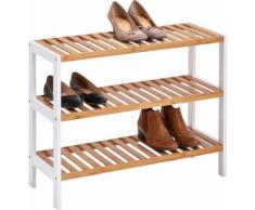 Zeller Schuhregal mit 3 Ablagen, Bamboo/MDF, weiß