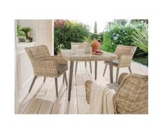 DESTINY Gartenmöbelset »Correda«, 9-tlg., 4 Sessel, Tisch 100x100 cm, Alu/Polyrattan