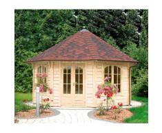 WOLFF FINNHAUS Holzpavillon »Palermo 4.5«, BxT: 534x534 cm, mit rot-schwarzen Schindeln