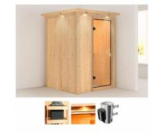 KARIBU Systemsauna »Fehmke«, 135/198/135 cm, 68 mm, 3,6-KW mit int. Steuerung