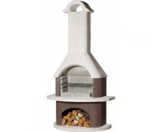 BUSCHBECK Grillkamin »Athen«, B/T/H: 110/65/210 cm, weiß/braun