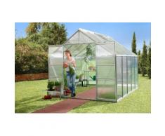 KONIFERA Gewächshaus Set »Calisto 8300«, B/T/H: 254/317/230 cm, silber, 6 mm, mit Fundamentrahmen