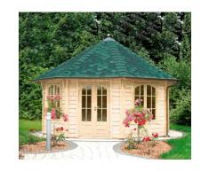 WOLFF Holzpavillon »Palermo 4.5«, BxT: 534x534 cm, mit grün-schwarzen Schindeln