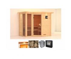 KARIBU Massivholzsauna »Amara«, 236/184/208 cm, 9-KW-Bio-Ofen mit ext. Steuerung