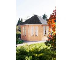 WOLFF FINNHAUS Holzpavillon »Roma 4.0«, BxT: 480x480 cm, mit schwarzen Schindeln