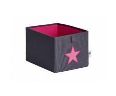 STORE IT! kleine Ordnungsbox, grau mit pinkem Stern