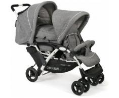 CHIC4BABY Geschwisterwagen, »Duo, Melange grau-weiß«