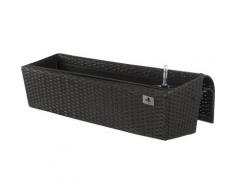 Polyrattan Balkonkasten mit Bewässerungssystem 82x25 cm anthrazit