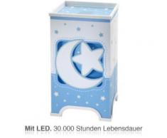 LED Nachttischlampe Mond & Sterne, blau/weiß