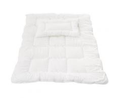 Kinder Bettdecke & Kissen Set Aloe Vera, Baumwolle, 100 x 135 cm und 40 x 60 cm weiß