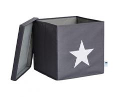 Ordnungsbox Stern, mit stabilem Deckel, grau/weiß