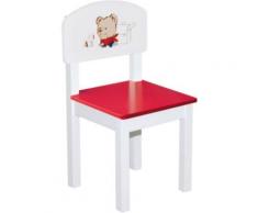Kinderstuhl Teddy College, MDF lackiert rot/weiß