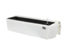 Polyrattan Balkonkasten mit Bewässerungssystem 82x25 cm weiß